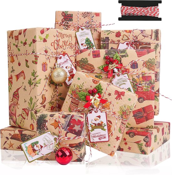 Inpakpapier Kerst | Wit zwart | 50x70 cm - Liefs van Cindy