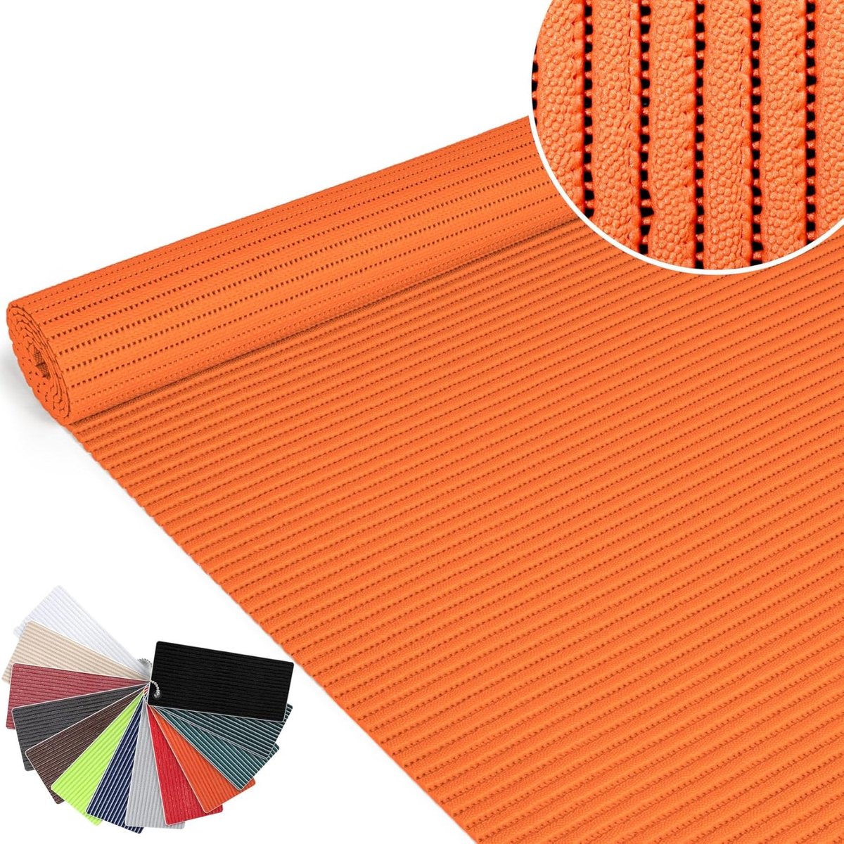 Goodivery ® Zachte Schuimmat Badmat Antislip voor Badkamer en Douche in Effen Oranje 1500 x 65 cm