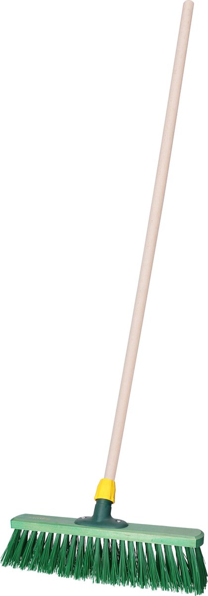 Goedkoopste Straatbezem IVAR voor bestratingen en vlonders - Harde bezemkop van 40 cm breed - Houten steel van 130 cm