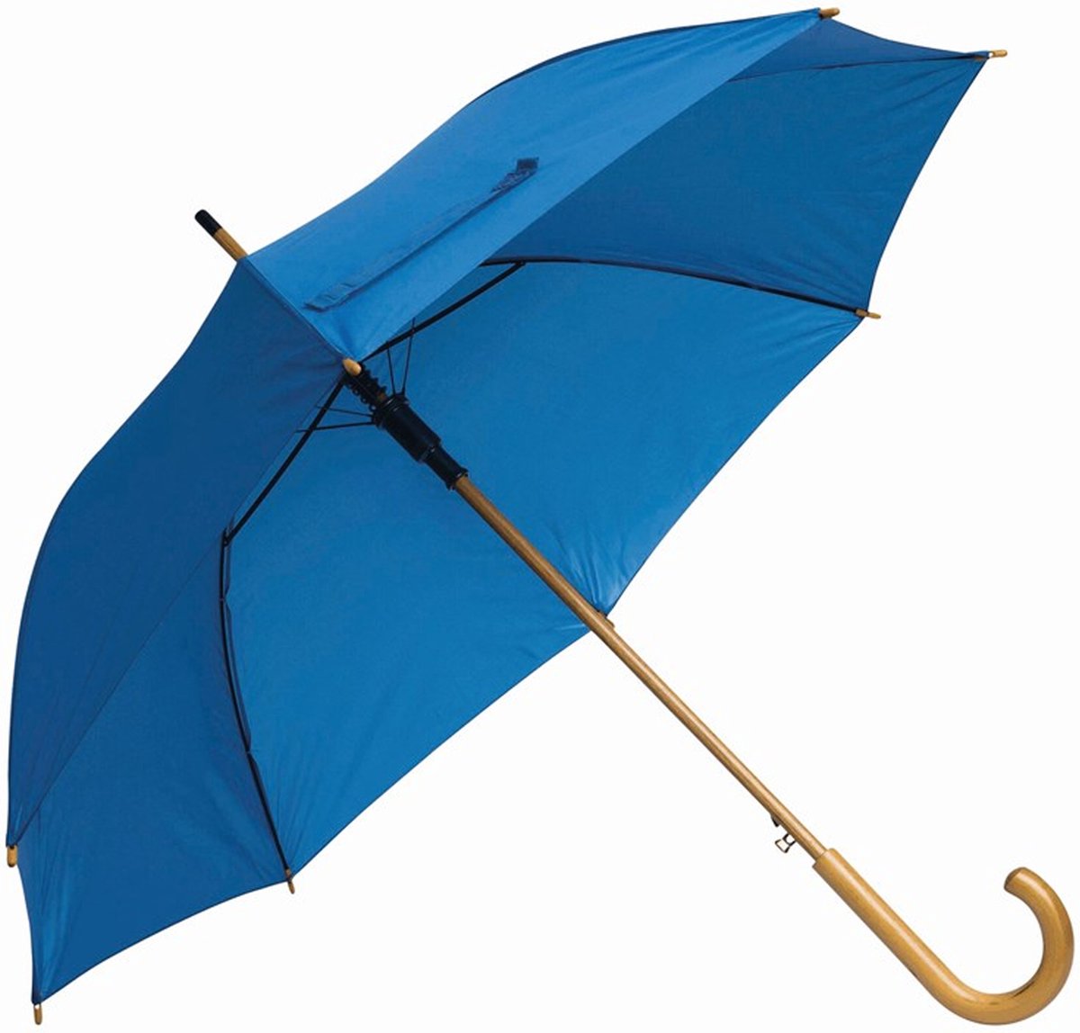 Rainmaster paraplu met houten handvat - blauw scherm - D103 cm - Paraplu's