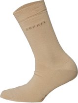 Esprit Uni 2-Pack eenkleurig katoen multipack sokken dames beige - maat 35-38