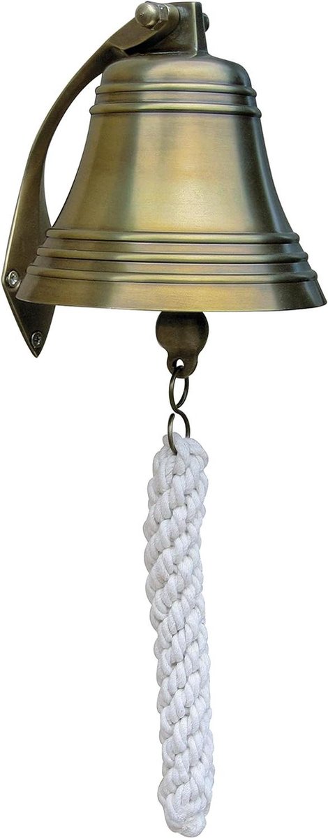 Scheepsbel wandbel antiek messing maritieme decoratie Ø=13cm.