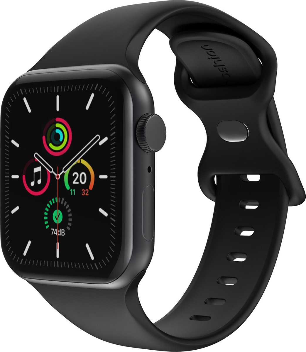 iMoshion Siliconen⁺ bandje voor de Apple Watch Series 1 / 2 / 3 / 4 / 5 / 6 / 7 / 8 / 9 / SE / Ultra (2) - 42 / 44 / 45 / 49 mm - Zwart - Maat M/L