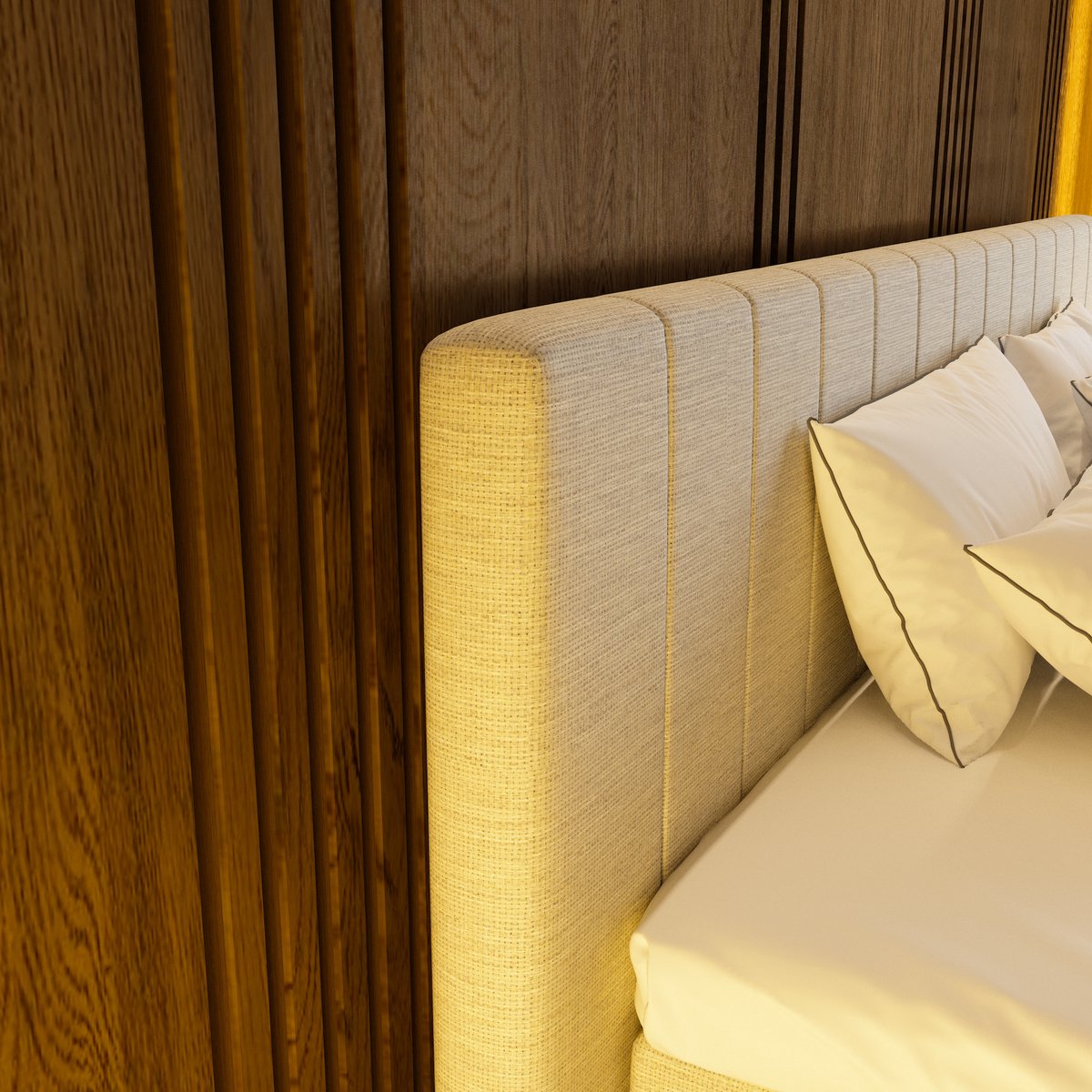 Mörgenn Boxspring Douze - Pocketvering - 12-Baans Hoofdbord - Beige - 180x200 cm - Inclusief Dekbed en Kussens thumbnail 4