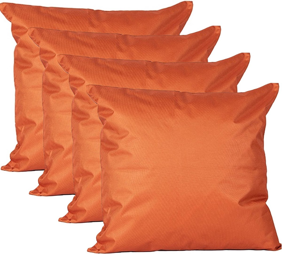 Anna's Collection Buiten of tuin sier kussens 4x oranje 60 x 60 cm binnen buiten zitkussens tuinbank