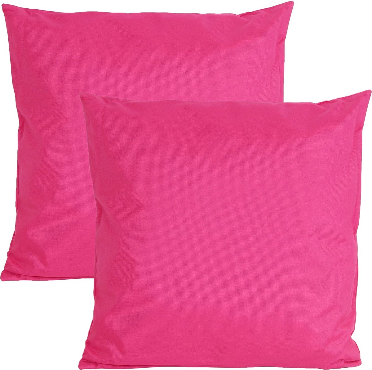 Anna's collection Buiten of tuin sier kussens - 2x - fuchsia roze - 45 x 45 cm - binnen/buiten - zitkussens tuinbank