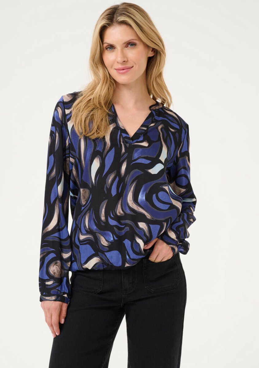 Kaffe Dames Blouse Zwart dessin KAditte