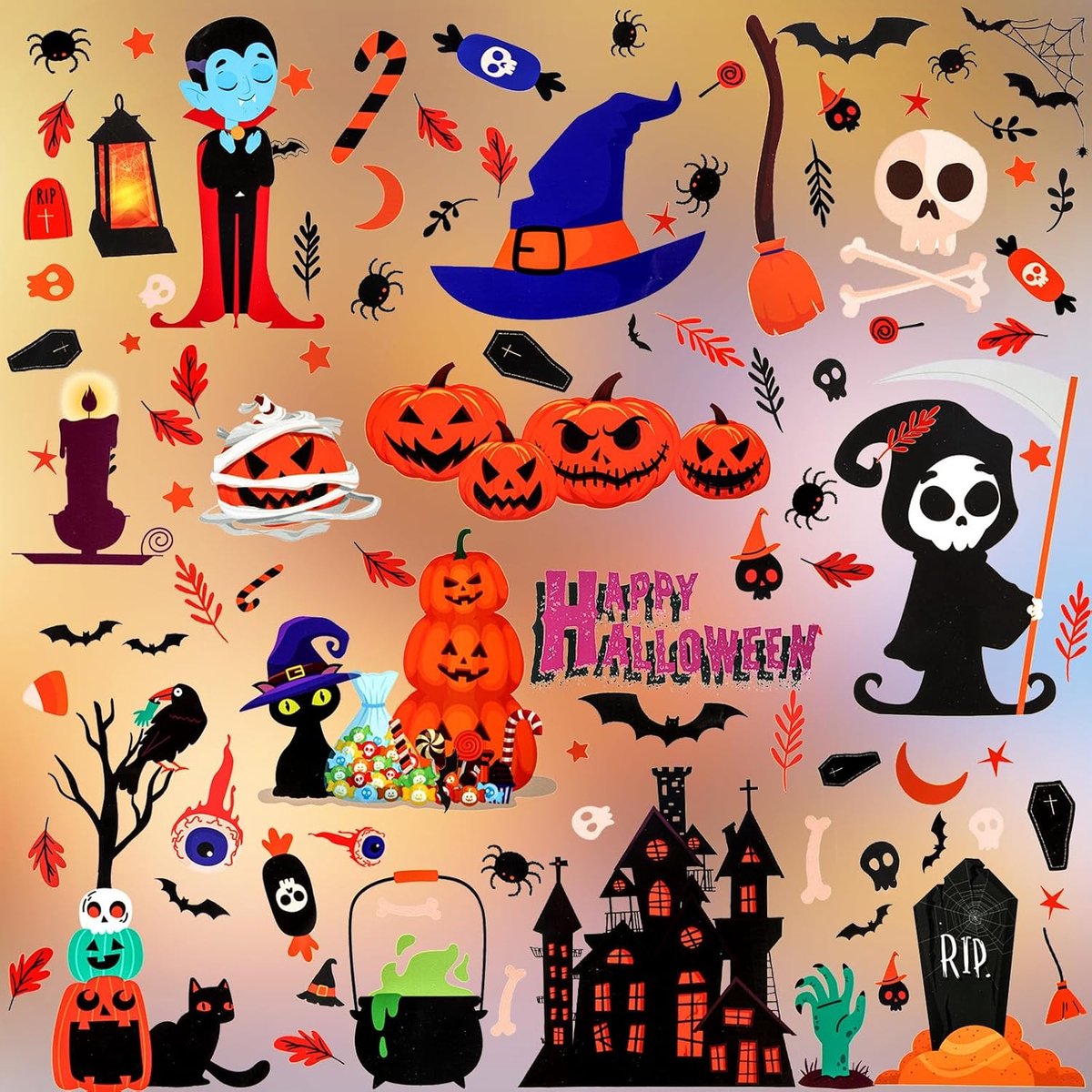 Solacis Halloween Decoratie - Raamsticker - Halloween versiering - Horror - Eng - Must have voor halloween!