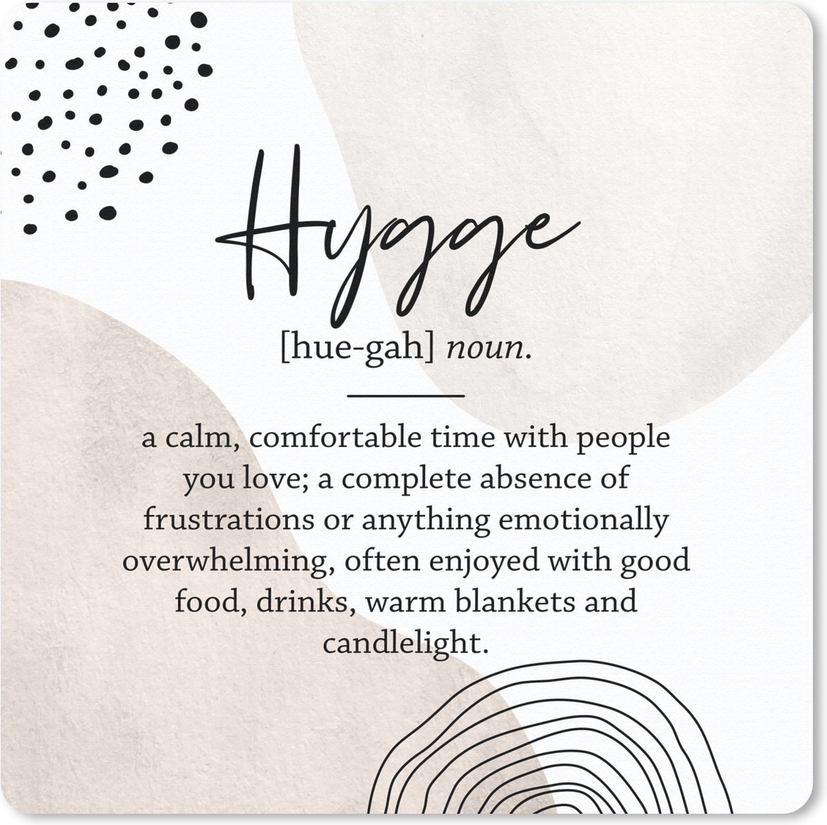 Muismat 30x30 cm - Mousepad Hygge - Kaarsen - Spreuken - Muismatten