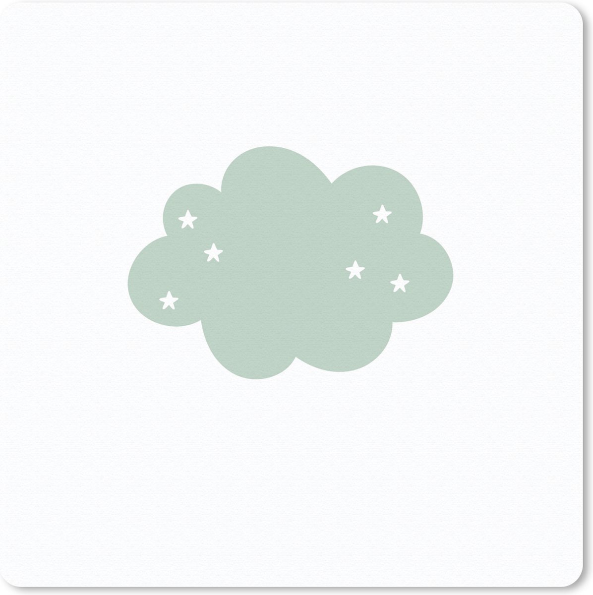 Muismat 30x30 cm - Mousepad Wolk - Meiden - Jongens - Sterren - Pastel - Kind - Muismatten