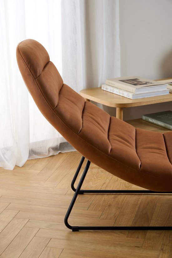 Chaise longue Chaplin | 63 x 156 x 86 cm | Couleur cognac - Actona - Meubles d'assises - Brun - Tissu - Meubles d'assises