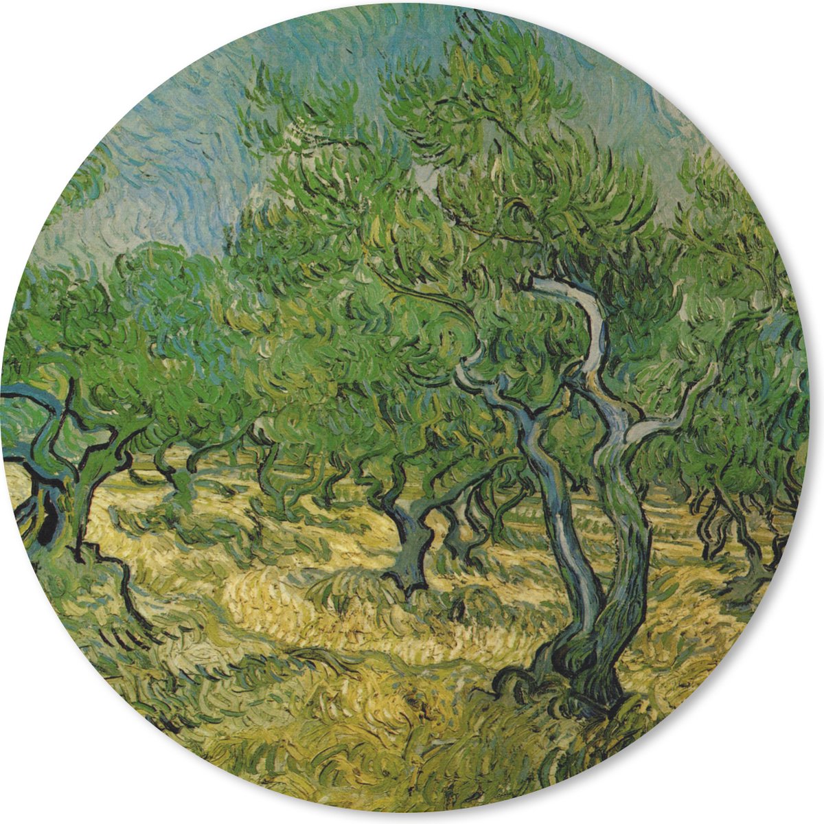 Muismat rond 40x40 cm - Mousepad Olijfgaard - Vincent van Gogh - Ronde muismatten