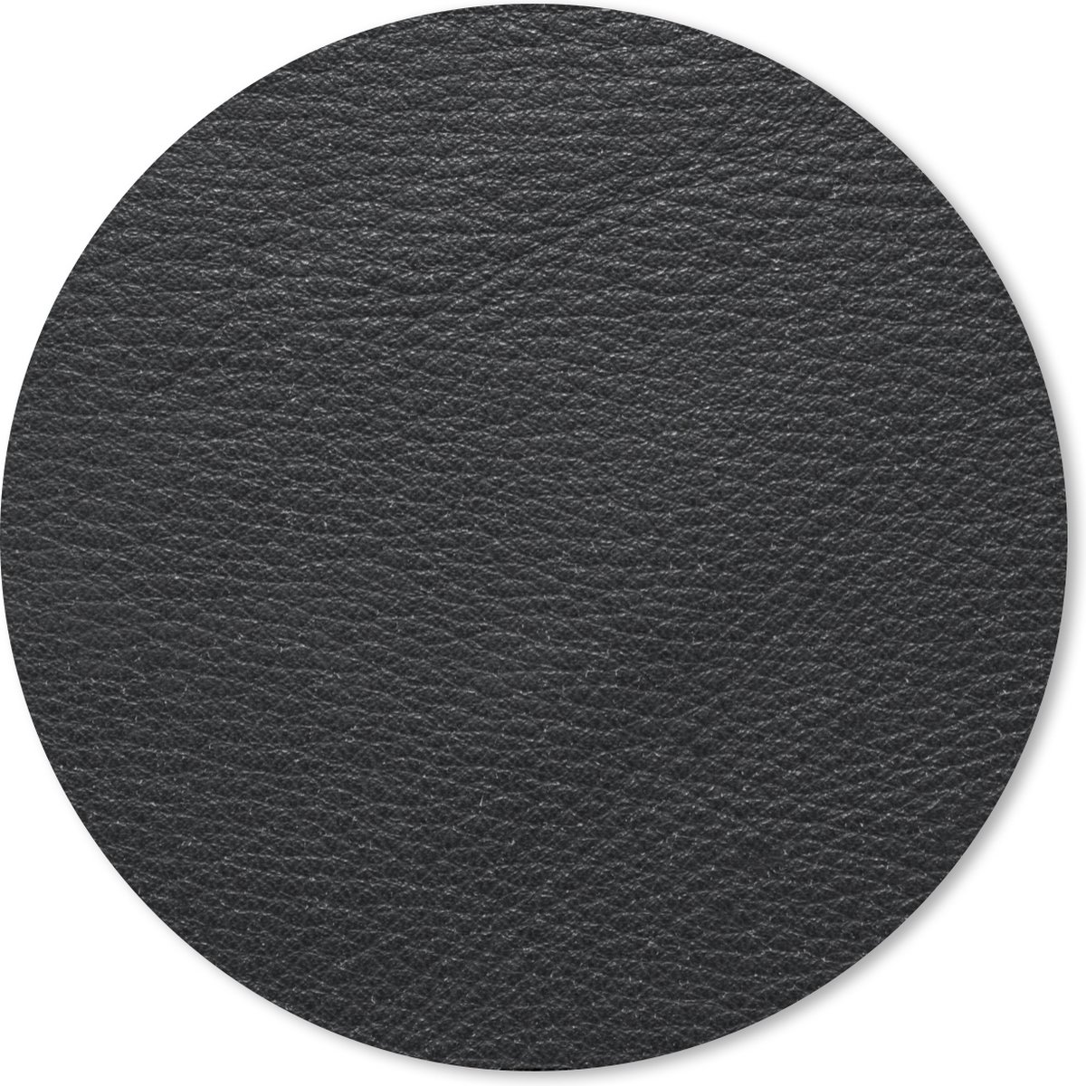 Muismat rond 30x30 cm - Mousepad Leer - Lederlook - Zwart - Grijs - Ronde muismatten