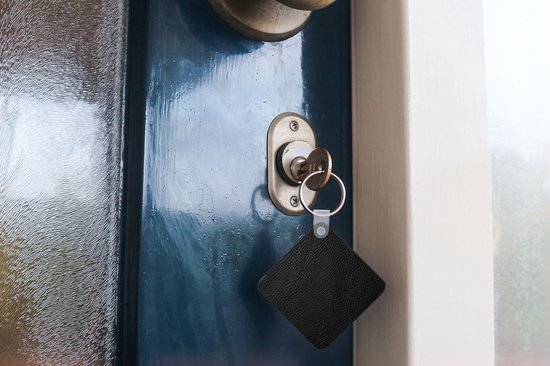 Porte-clés - Cuir - Cuir - Aspect cuir - Zwart - Grijs - Imprimé - Plastique