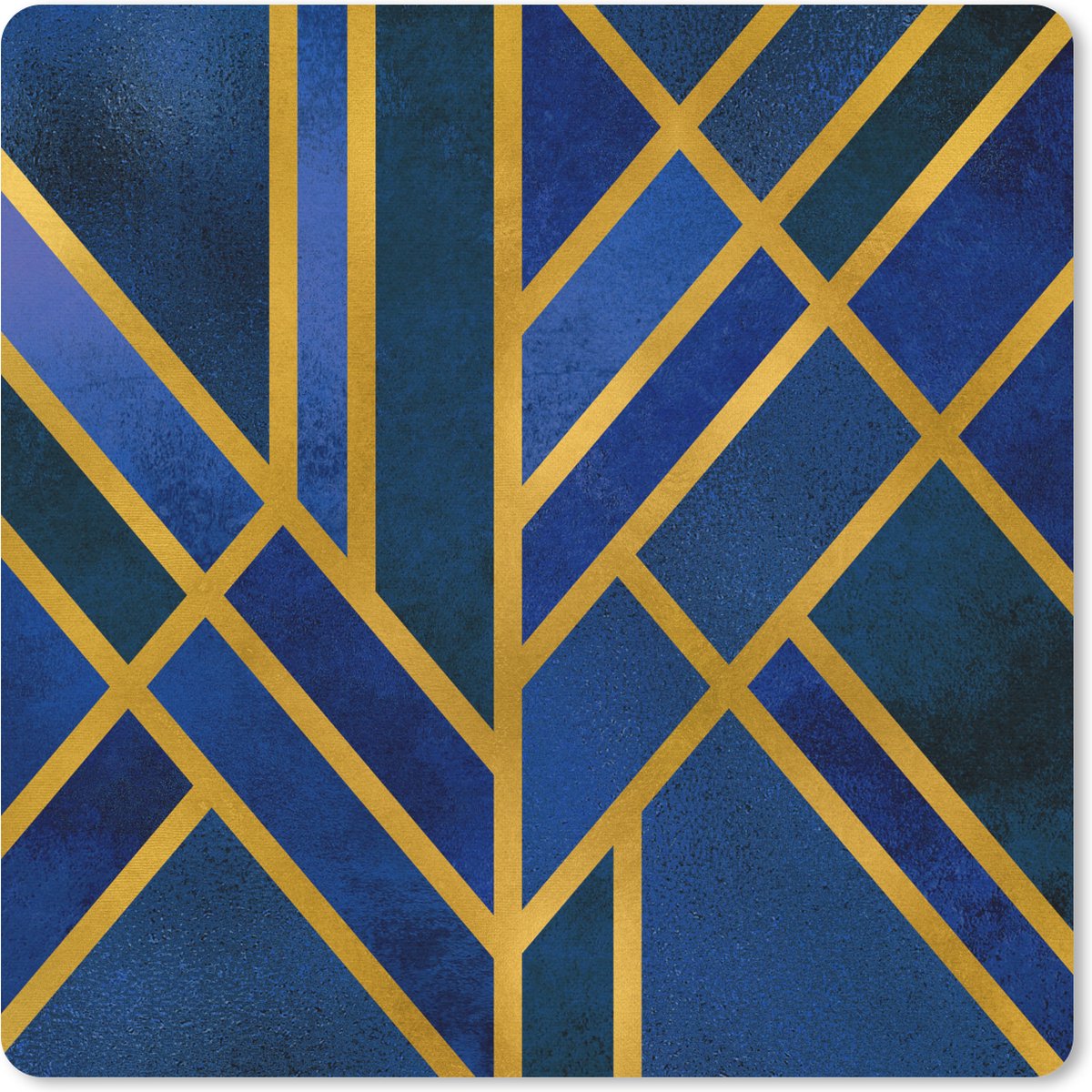 Muismat 30x30 cm - Mousepad Goud - Blauw - Design - Luxe - Muismatten