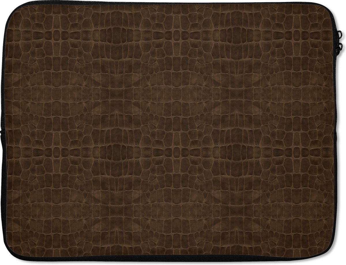 Laptophoes - Bruin - Leer print - Laptop - Laptopaccesoires - 15 6 Inch - Laptop sleeve
