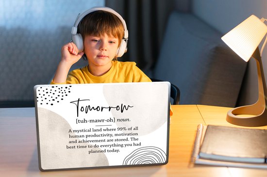 Sticker ordinateur portable - 14 pouces - Gestion du temps - Pastel - Proverbes