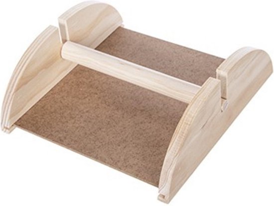 Porte-serviettes CM - demi-rond - bois - naturel - 18 x 19 x 7 cm