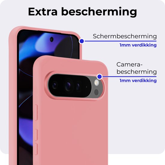 Coque Compatible avec Google Pixel 9 Pro XL Coque Siliconen Case Cover - Coque Compatible avec Google Pixel 9 Pro XL Case Cover Case - Rose Clair