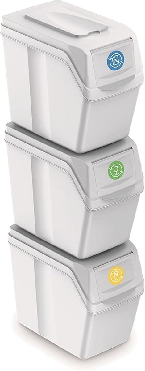 Goedkoopste Recyclingemmer 60 liter - Wit - Duurzaam Afvalbeheer