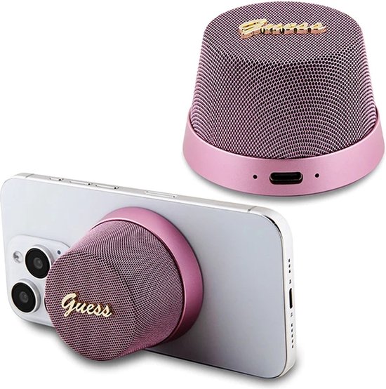 Guess Bluetooth GUWSC3ALSMP Speaker Stand Pink Magnetic Script Metal van Guess — afbeelding 2