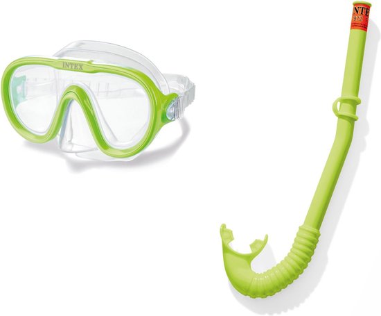 Foto: Intex duikbril met snorkel adventurer set geel