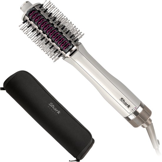 Shark SmoothStyle Brosse pour Sèche-Cheveux avec Éléments Chauffants - Brosse Volume - Comprend Étui de Rangement - Cheveux Courts et Longs - Wit - HT212EU