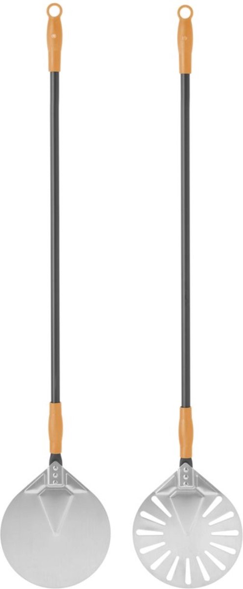 HENDI Ronde pizzaschep – geperforeerd – 230x1200 mm – roestvrij staal