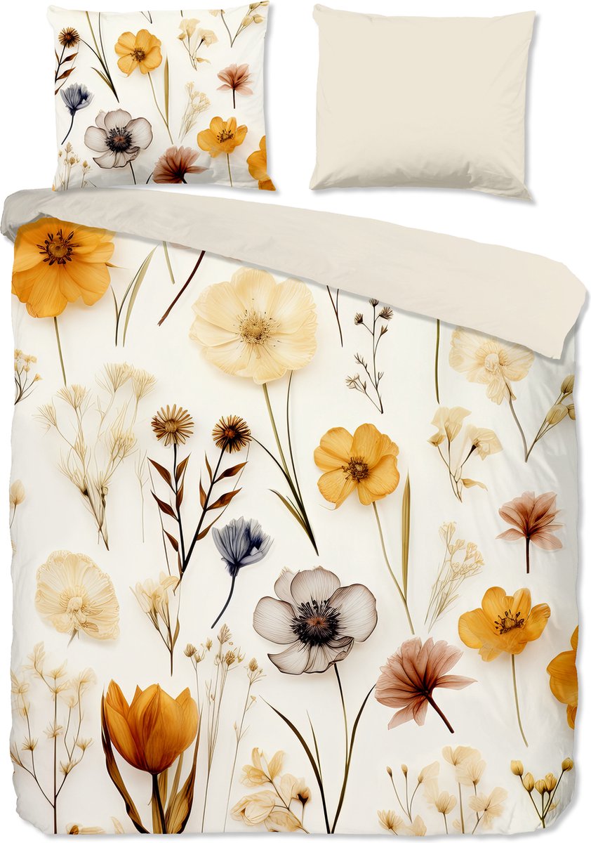 Good Morning dekbedovertrek rustige bloemen - Lits jumeaux 240x200/220 cm - Multi - 100% Katoen renforce