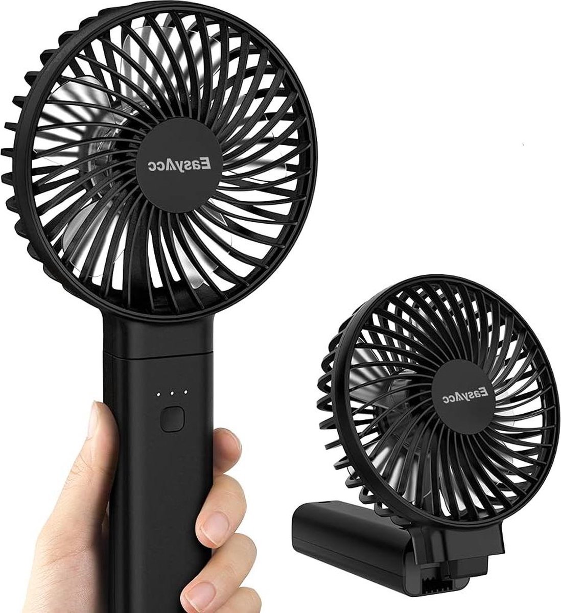 Draagbare accu USB-ventilator - Elektrische Mini Ventilator voor 17 uur - Oplaadbare Batterij - Opvouwbaar - Compatibel met Laptop - Voor Thuis en Onderweg