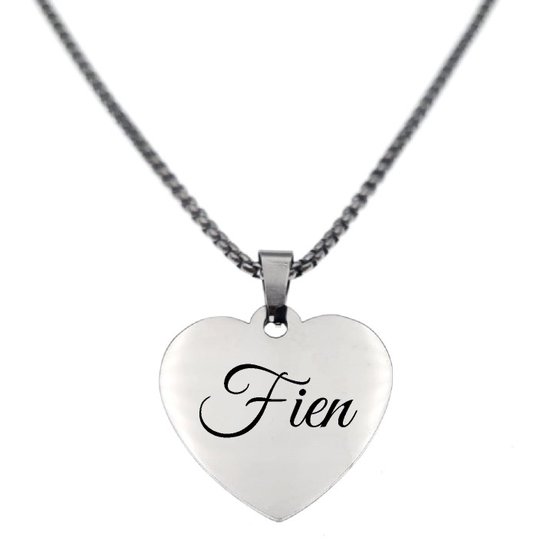 Collier - Coeur - Avec Nom - Fien - Argent