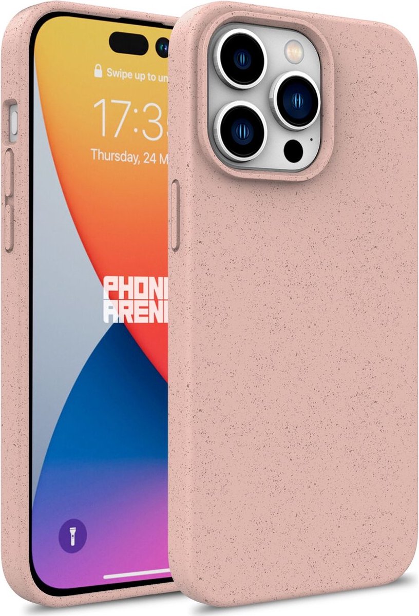 Mobigear Hoesje geschikt voor Apple iPhone 16 Pro Telefoonhoesje Eco Friendly | Mobigear Bio Backcover | iPhone 16 Pro Case | Back Cover - Roze