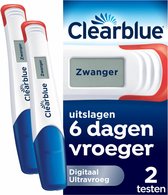 6x Clearblue Zwangerschapstest Ultravroeg Digitaal 2 stuks