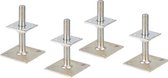 Bol.com Alberts paalsteunen voor vastschroeven gegalvaniseerd dikke laag gepassiveerd in hoogte verstelbaar 30 - 150 mm 70 x 70 ... aanbieding