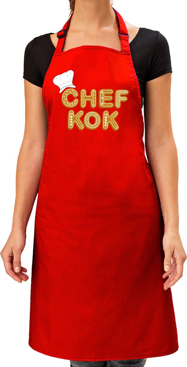 Bellatio Verjaardag cadeau schort - Chefkok - keukenprinses - rood - Moederdag