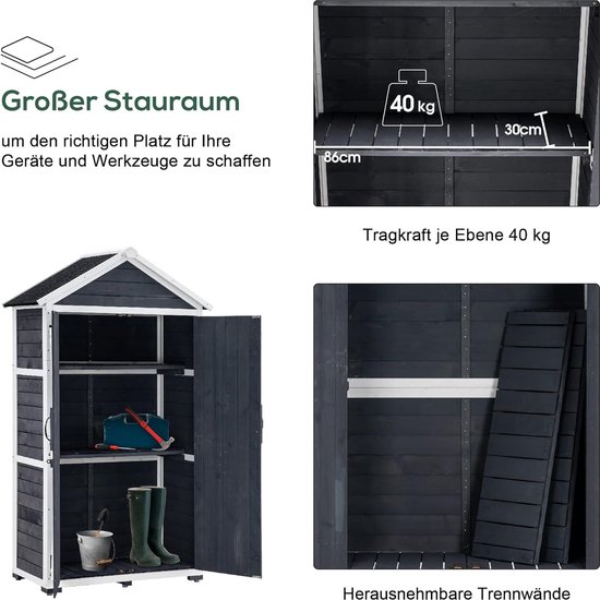 Equivera Armoire de jardin - Armoire de jardin plastique - Armoire de jardin extérieur plastique - Armoire de jardin plastique - Armoire de jardin extérieur - Armoire de rangement extérieur - Armoires de jardin extérieur - Abri de jardin