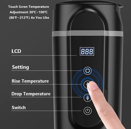 Waterkoker Kook Water 12V Auto 24V Vrachtwagen Reizen Waterkoker Pot Verwarmd Water Cup Snel Kokend voor Thee Koffie Melk 1300Ml, Zilver (Zilver