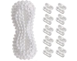 Reserveketting rolgordijn - 10 meter ketting met 10 stuks kettingverbinders - wit Rolgordijn