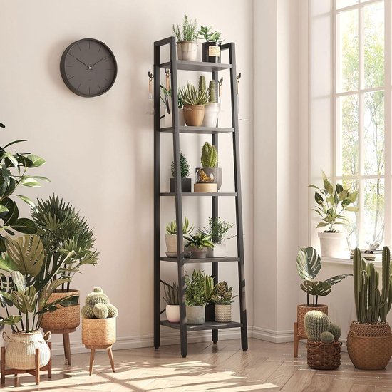 6 Tier Boekenkast Industriële Ladder Plank Spaanplaat Plank Verticale