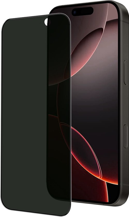 Privacy screenprotector op een iPhone 16 Pro Max.