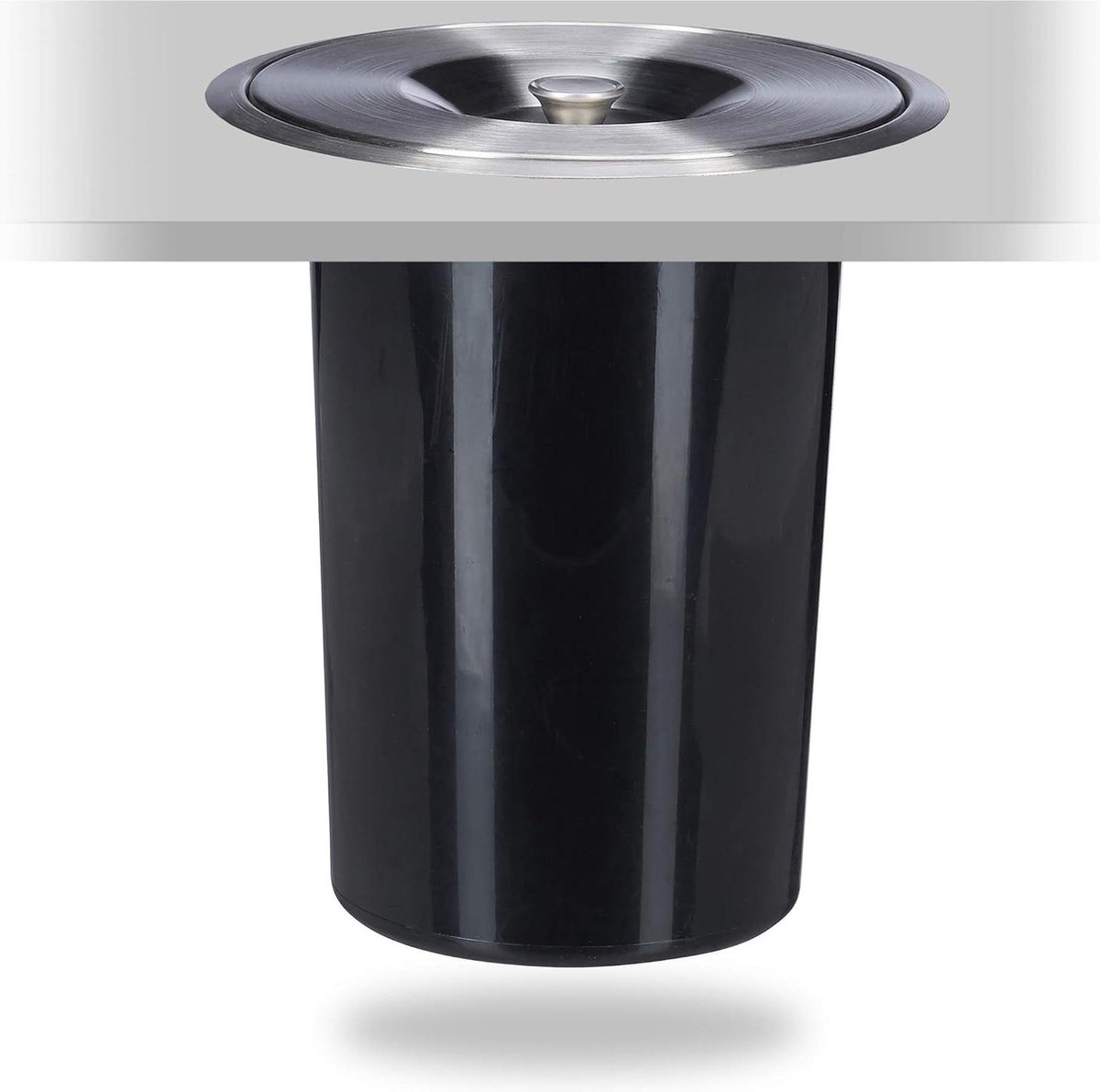 Goedkoopste Inbouw vuilnisbak aanrechtblad roestvrij staal hygienisch - 295x265 cm zilver/zwart