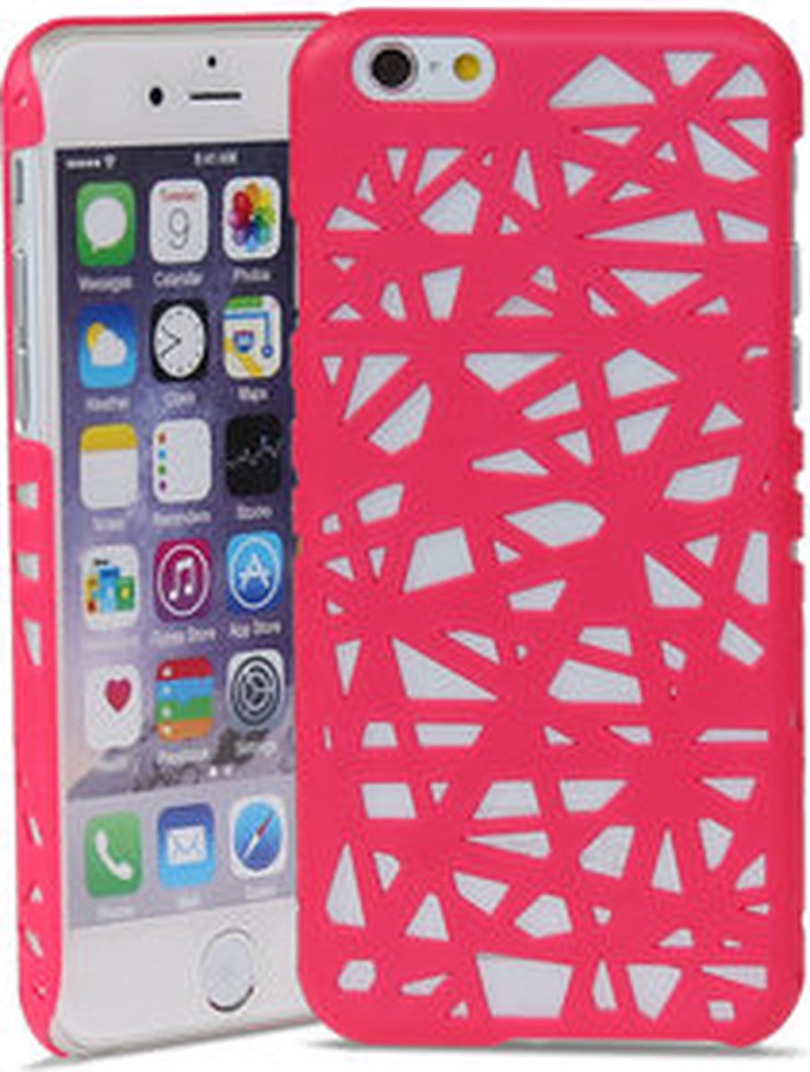 Peachy Vogelnest geschikt voor iPhone 6 6s hardcase hoesje Bird nest design - Roze