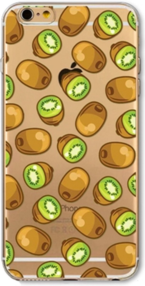 Peachy Doorzichtig Kiwi hoesje geschikt voor iPhone 6 Plus en 6s Plus TPU silicone cover fruit transparant groene Kiwi`s