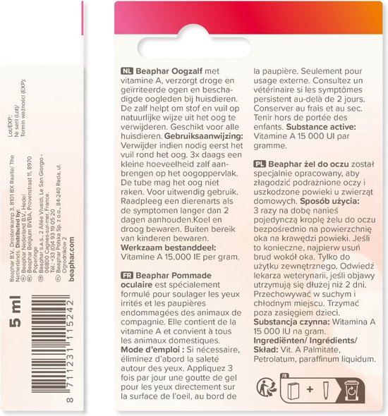 Beaphar Oogzalf alle huisdieren 5ml
