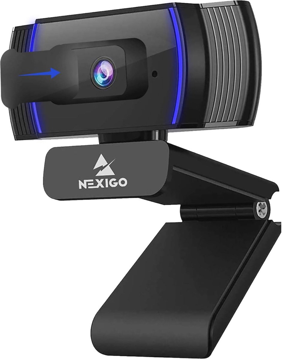 Image of 1080p FHD AutoFocus Webcam met Privacyhoes en Stereomicrofoon - Ideaal voor Videobellen en Online Conferenties