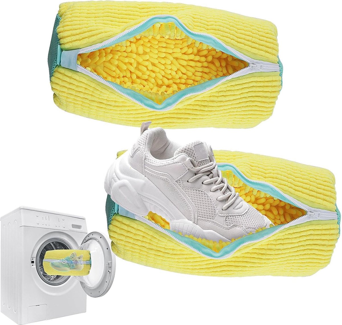 Goedkoopste Selbro ® Herbruikbare Schoenwaszakken voor Wasmachine – Set van 2 met Rits en Ophanghaken
