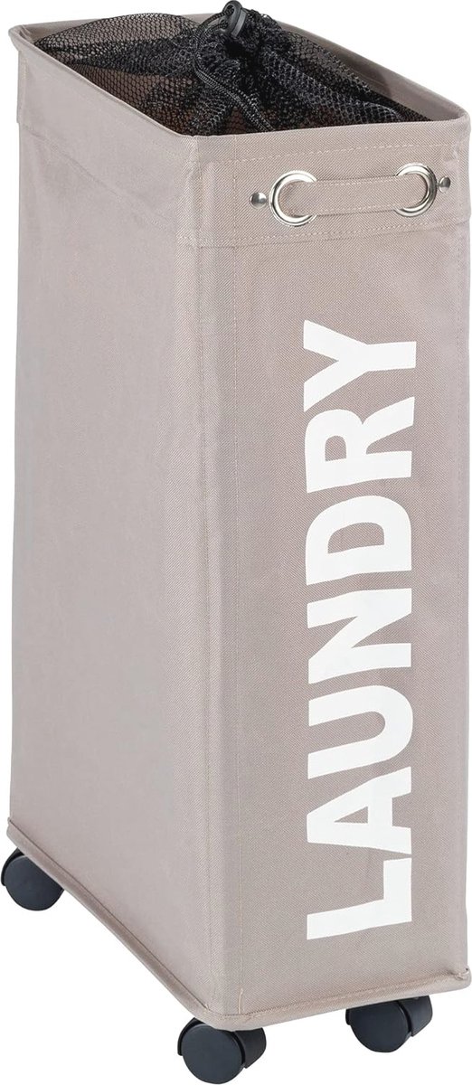 Goedkoopste Ruimtebesparende Wasmand met Wieltjes en Draaggrepen