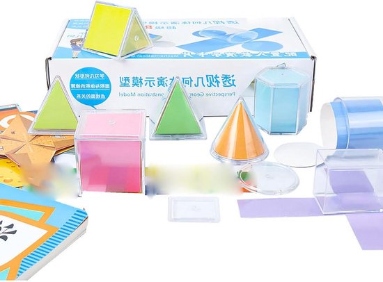 8 Pieces Bright Geometric Models with Removable Lids - Educational 3D ...