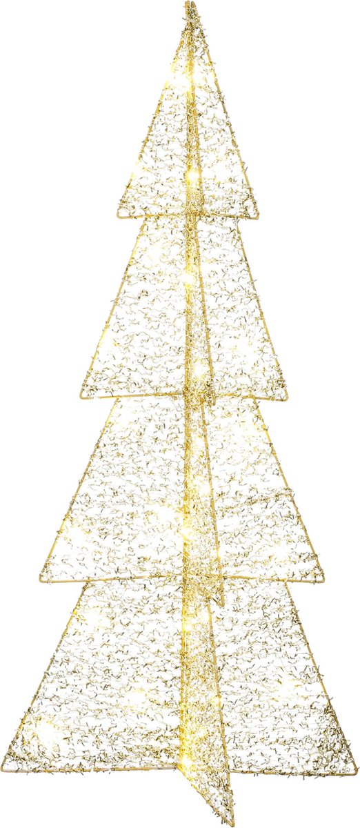 Gouden polyester kerstboom decoratie - L35 x B35 x H79 cm.