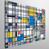 Pixel art mondriaan schilderij | Abstracte digitalisering van Mondriaans meesterwerk in pixel art vorm | Kunst - 30x30 centimeter op Canvas | Foto op Canvas